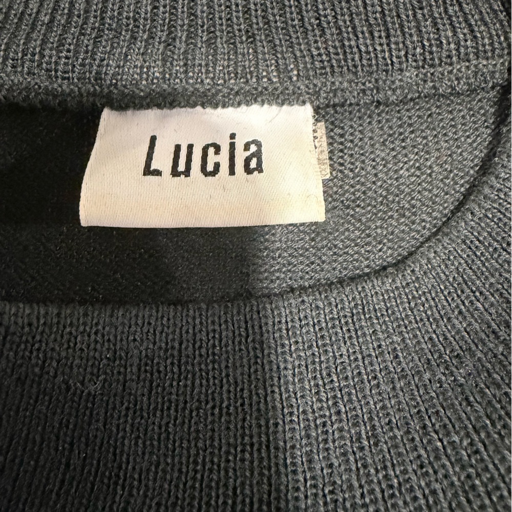 Lucia Long Sleeve Wool Blend Classic Black Mock Neck Knit Sweater - Picture 7 of 10